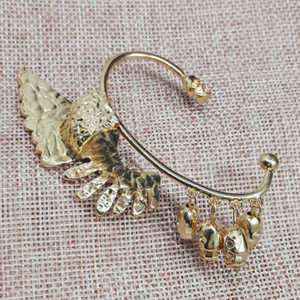 Wholesale Retro Gothic Punk Skull Eagle <strong>Wing</strong> Non Piercing <strong>Earring</strong> - Product Image 3
