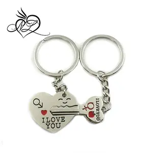 Stainless Steel Key to My Heart Cute Couple Keychain Love Keychain