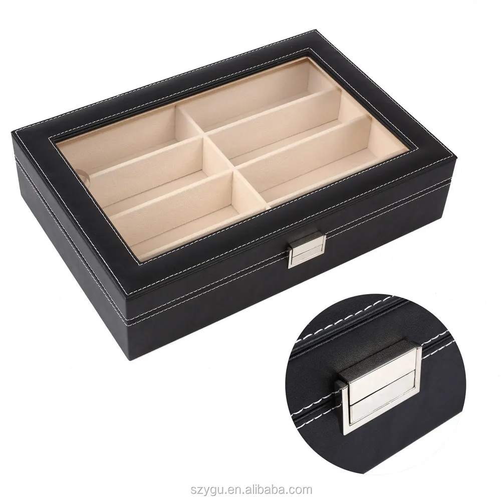 Shenzhen Leverancier Lederen Product Bril Case Pakket Box Gevouwen Zonnebril Opbergdoos Case
