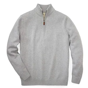 Oem Quarter Zipper Turtleneck Golf Men Knit Sweater Mens Outdoor Flat Knit Branded Luxury Long Sleeve Pullover Sweater Men