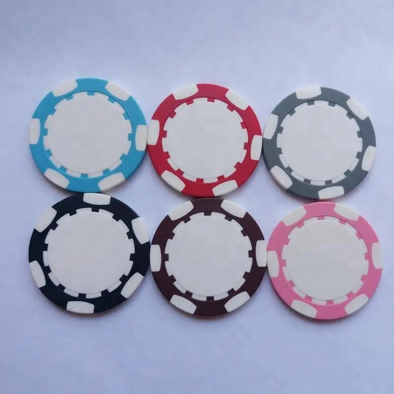 Chip Poker Tanah Liat 14G dengan Desain Anda Sendiri, Dibuat Khusus Berbagai Chip Poker Warna dengan Stiker, Chip Poker Kasino Bulat Kosong,