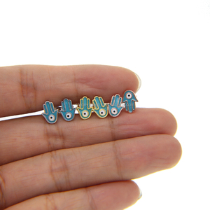 <span class=keywords><strong>Mini</strong></span> <span class=keywords><strong>pendientes</strong></span> minimalistas de plata de ley 2023 para mujer, joyería delicada, a la moda, con mano de hamsa, 6mm, 925 - Product Image 1