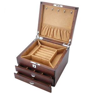 Caja de joyería de madera sólida con cerradura, nueva caja de madera de lujo personalizada, venta al por mayor - Product Image 6
