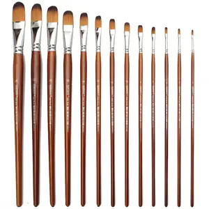 High-end Weasel Hair Wood Handle Painting Brush Wholesale Artist Paint Brush 13pcs/set For Art Supplies