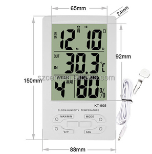 KT905-alarma portátil de temperatura y humedad, reloj con calendario, higrómetro de escritorio, medidor de humedad para el hogar - Product Image 4