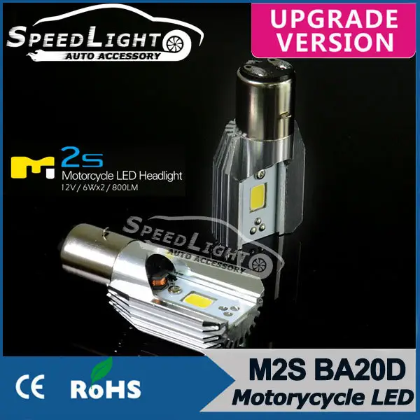 Ampoules LED de remplacement pour motos, éclairage haute luminosité, 12V 6W 800lm BA20D 12V 35/35W BA20D