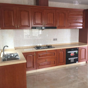 Kabinet Dapur Kayu Solid Kabinet Dapur Bentuk <span class=keywords><strong>L</strong></span> - Product Image 1