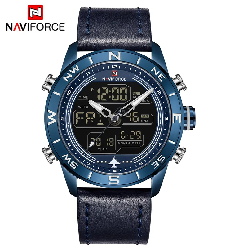 NAVIFORCE 9144 Men LED Digital & Quartz Watches Casual Creativity Sport Watches With Factory Price