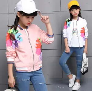 공장 좋은 가격 2018 봄 가을 어린이 의류 한국어 스타일 패션 소녀 자켓