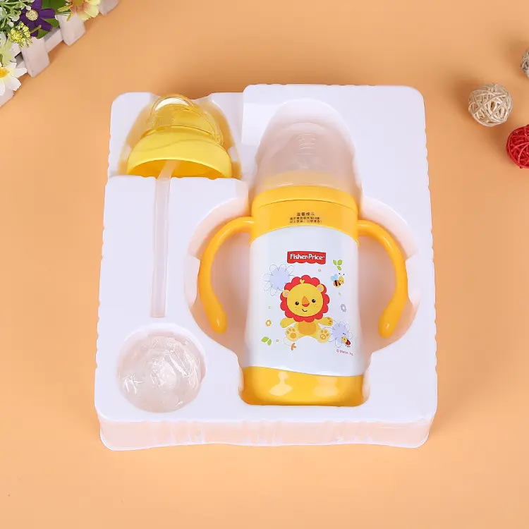 Custom shape PVC trays for nuk baby feeding bottle Wholesale white plastic blister tray packaging