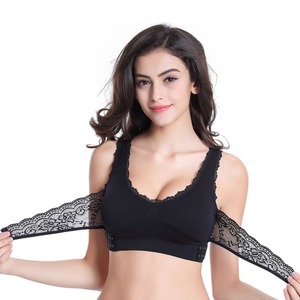 M-3XL Sexy Delle Donne Della Biancheria Del Merletto di Colore Solido Croce Fibbia Laterale Wireless Push up Traspirante di Sonno della Biancheria Intima <span class=keywords><strong>Reggiseno</strong></span> <span class=keywords><strong>Sportivo</strong></span> - Product Image 2