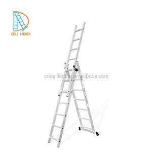 DELILADDER Professional Triple Extensión de <span class=keywords><strong>3</strong></span> CAPAS <span class=keywords><strong>3</strong></span> Secciones 7 Peldaños (3x7 Escalones) Carga máxima 150kgs Escalera de aluminio - Product Image 5