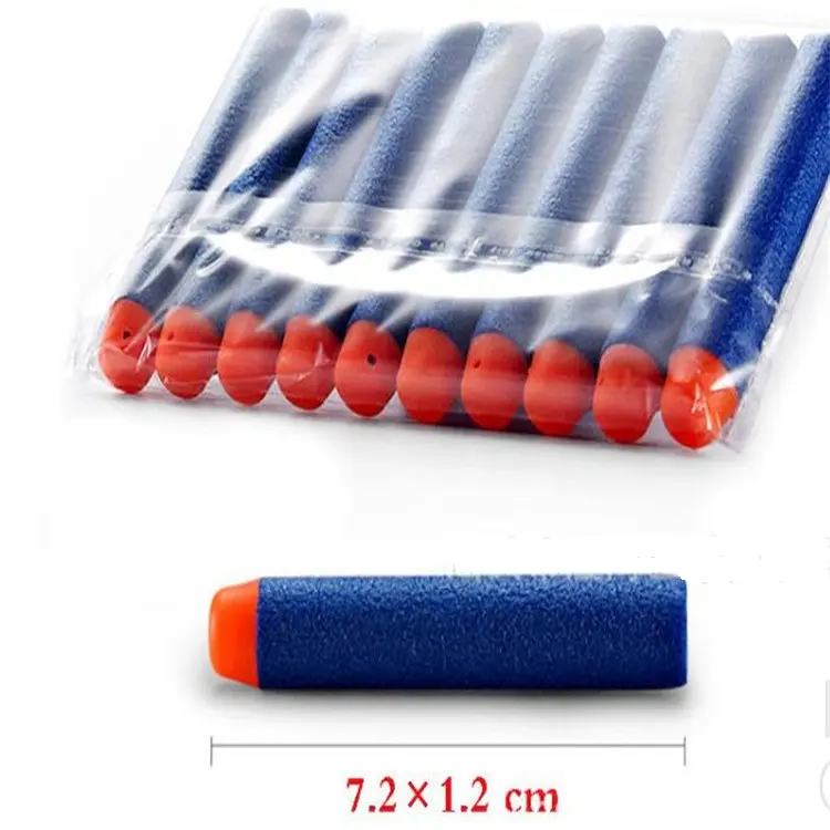 Custom EPE EVA bullets Refill Clip Darts toys soft foam bullets for 7.2*1.3cm