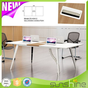 Fashion design <span class=keywords><strong>MFC</strong></span> con base in metallo 2 metro 6 persona moderno tavolo da conferenza con sedia set - Product Image 3