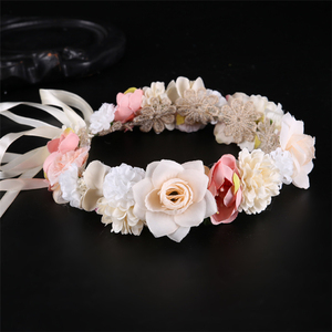 Corona <span class=keywords><strong>de</strong></span> <span class=keywords><strong>flores</strong></span> <span class=keywords><strong>para</strong></span> mujer, diadema <span class=keywords><strong>para</strong></span> fiesta, boda, niña, flor, cuero, cinta elástica, diadema <span class=keywords><strong>de</strong></span> <span class=keywords><strong>flores</strong></span>, corona, 2018 - Product Image 2