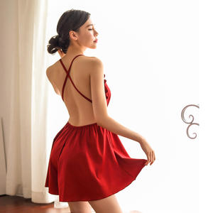 Open Back Sleeping Women Wear Sexy Satin <strong>Babydoll</strong> <strong>Nighties</strong> - Product Image 3