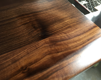 Dessus de table rustique en bois massif, noyer noir pour restaurant