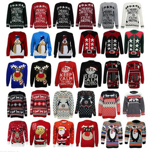 unisex doppio appuntamento cardigan brillo elfi di natale renna maglia ponticelli - Product Image 6