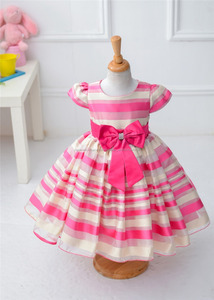 Nueva European style bow pink stripe last match dress children - Product Image 3