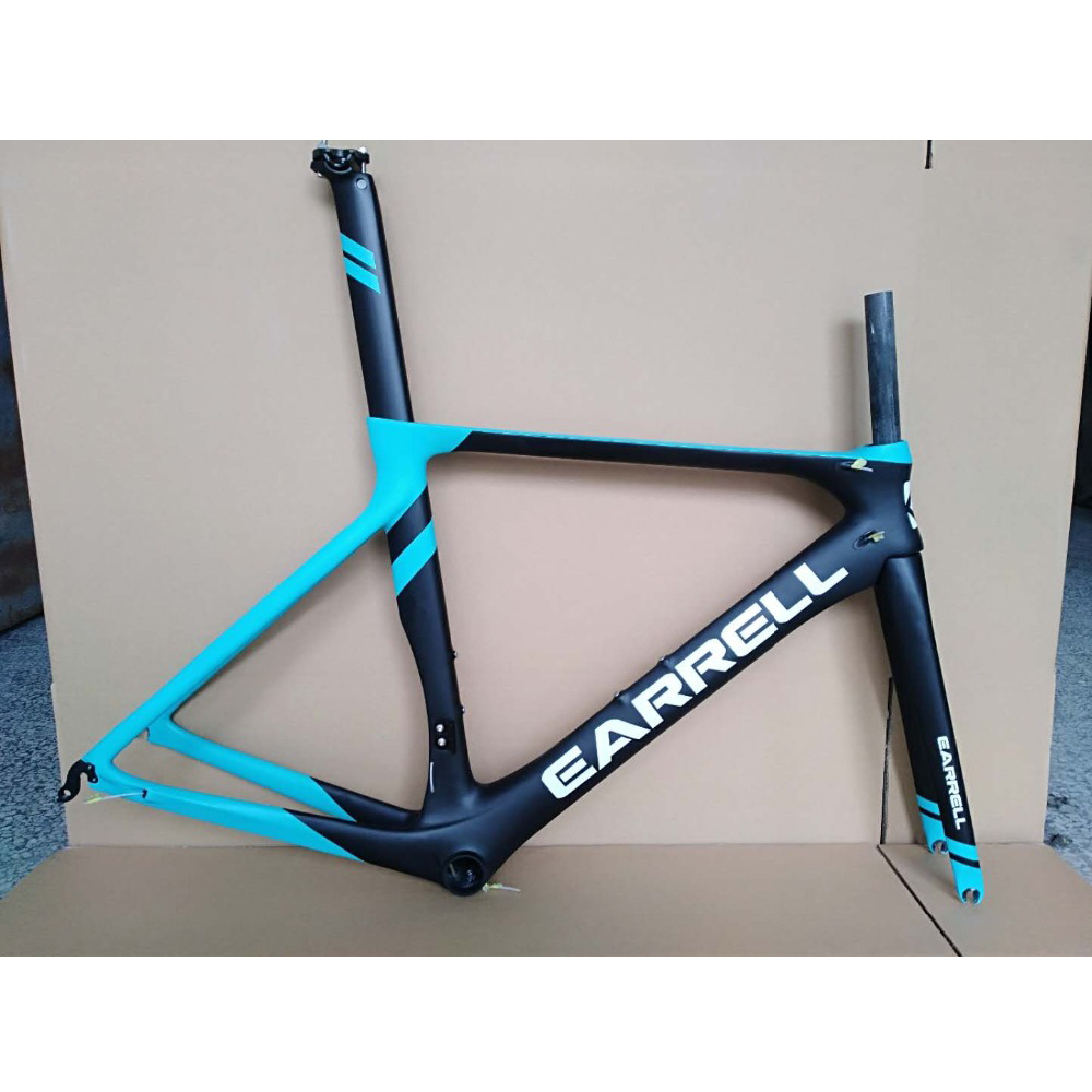 Quadro de bicicleta de fibra de carbono, quadro brilhante fosco para bicicleta de estrada, oem di2 50.5/53/56cm para estrada