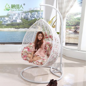 Chaise à bascule <span class=keywords><strong>en</strong></span> <span class=keywords><strong>osier</strong></span> et rotin, siège intérieur/extérieur, pour 1 ou 2 personnes, suspendue, avec support - Product Image 6