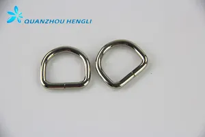 Metal Nickel Plated Welded Steel D Ring Buckle For Bag Straps