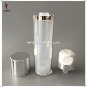 Doble pared de plástico 4 oz cosméticos botellas sin aire con tapa de plata - Product Image 4