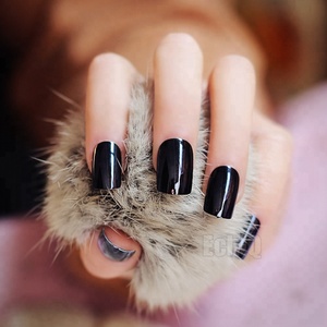 Puntas de <span class=keywords><strong>uñas</strong></span> metálicas <span class=keywords><strong>negras</strong></span> para decoración de <span class=keywords><strong>uñas</strong></span>, espejo largo en forma ovalada, superficie brillante, Kit completo de puntas de <span class=keywords><strong>uñas</strong></span>, 24 Uds. - Product Image 4
