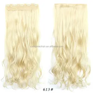 OEM Package Remy Human One Piece Double Drawn Quad Weft Blonde Human Hair Extension Clips in