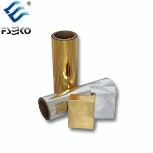 Gold PET Metallized Film With Glue Printable Thermal Lamination Film Roll Silver Laminating Price Hot Melt Adhesive Film