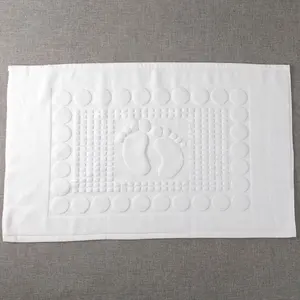 100 Cotton 21s/2 Hotel Bath Linen Jacquard Embossed Bath Foot Towel