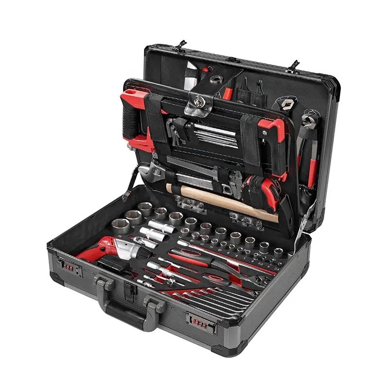 132pcs auto car repair tool set with portable strong aluminium case /cordless screwdriver set/tools box set mechanic