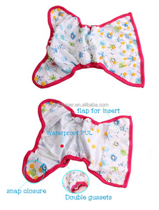 Feliz flauta reutilizable bebé orgánico del pañal del paño del poliester tela de muselina <span class=keywords><strong>anime</strong></span> cubierta del pañal - Product Image 2