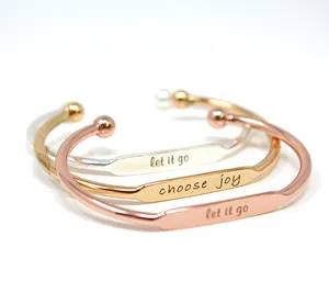 Inspirational Jewelry Adjustable Bracelet Custom Engraved Bangle