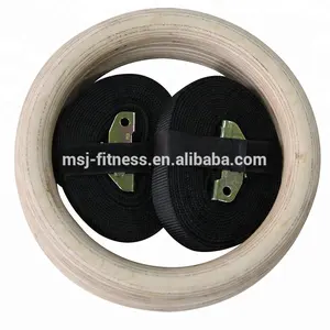 Easy — anneaux de gymnastique en bois, kit d'entraînement gymnastique avec bretelles réglables pour le poids du corps à domicile, exercices de musculation