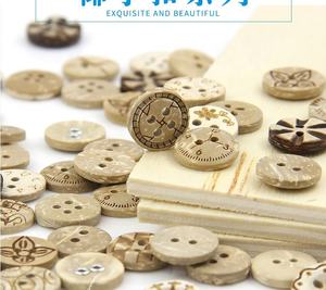 שני חורים טבעיים חריטה כפתורים לייזר קליפה עבור ילדים חמודים לבגדי ילדים חמודים - Product Image 5