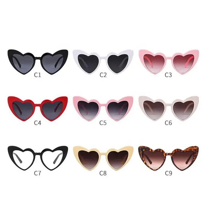 2019 Love Heart Shaped Sunglasses Women Retro Vintage Lady Pink Frame Cat Eye sunglasses
