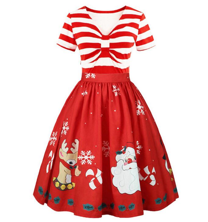 Ecowalson Women's V-neck Stripe Print A Line Swing Dress Christmas Santa  Claus V-neck Fashion Vintage Dress - Buy Santa Claus Dress,A Line Santa  Claus Dress,V Neck Santa Claus Dress Product on Alibaba.com