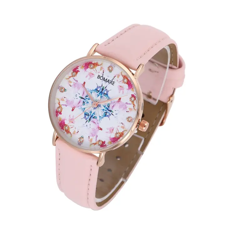 Jam tangan gaya terbaru 2019 untuk wanita, arloji gelang Aloi tahan air Pink untuk wanita