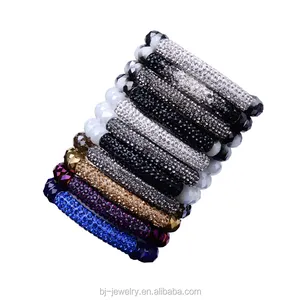 Fashion Jewelry Women Men Bracelet Crystal Bar Beaded Charm Bracelet