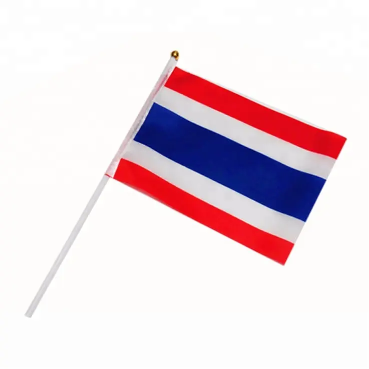 Drapeau à main thaïlandais en polyester, ondulés, livraison gratuite