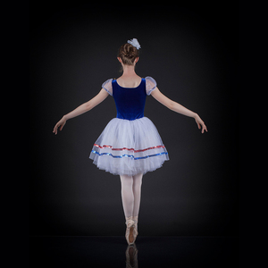 Clásico estilo étnico ruso elegante azul blanco Ballet tutú vestido Ballet tutú Giselle - Product Image 3