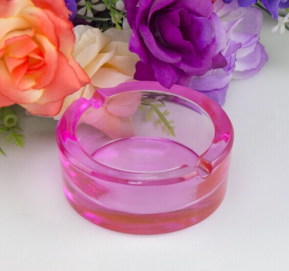 Haonai colored round square glass smoking ashtray