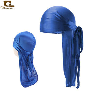 חדש זוג סגנון ראש כובע למבוגר וילד מוצק משיי טורבן <span class=keywords><strong>Durag</strong></span> TJM-05C K-11 - Product Image 6