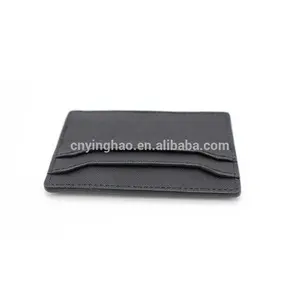 מותאם אישית באיכות גבוהה נייד שחור עור מפוצל RFID אשראי כרטיס בעל