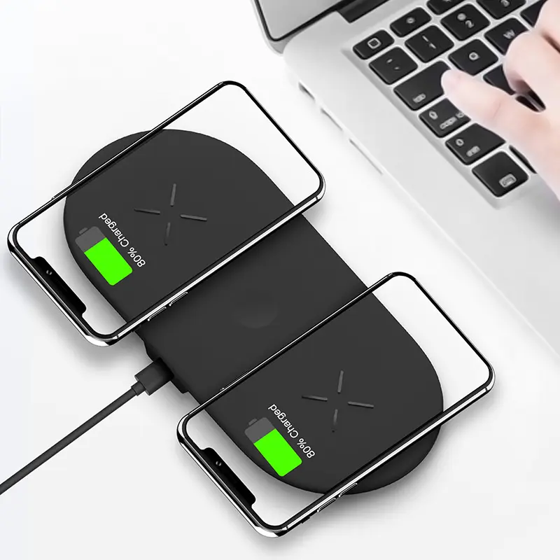 Funxim Original Design Dual Fast Wireless Charger 10W Wireless Charging Pad 2in1 Wireless Quick Charging Dock