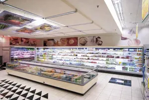 Commercial Supermarket Open Front Cold Drink Fridge Showcase Refrigerator Freezer