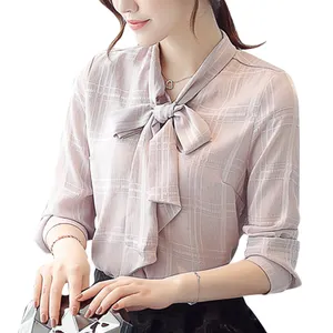 O mais recente Modelo Novo Fotos camisa de linho de algodão para as mulheres