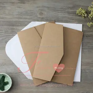 Hot Sale Pocket Invitation Raw Material For Wedding Card with Ribbon