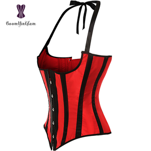Corset Sexy à rayures pour femme, Bustier dos nu, grandes tailles, avec String G, ceinture abdominale - Product Image 4